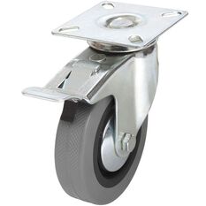 SCA Castor Wheel - 100 x 25mm, Metal Brake, Swivel, , scaau_hi-res