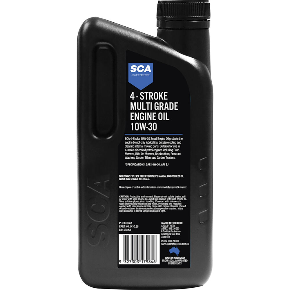 SCA MultiGrade Small Engine Oil 4 Stroke 10W30 1 Litre Supercheap Auto