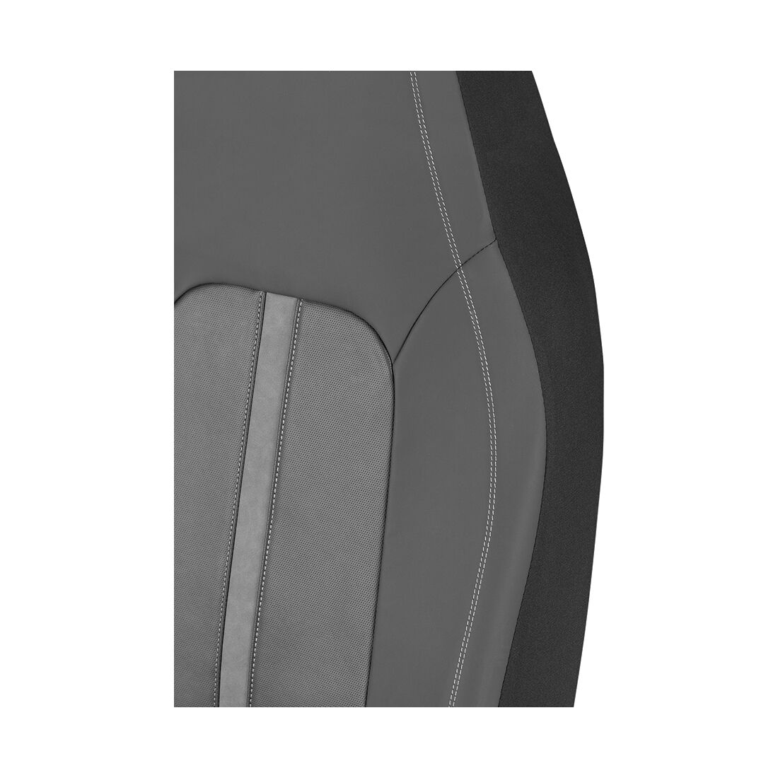 SCA Seat Cover Sports Black & Grey Metallic Leather Look, Built-in Headrests, Airbag Compatible, Size 60A, , scaau_hi-res