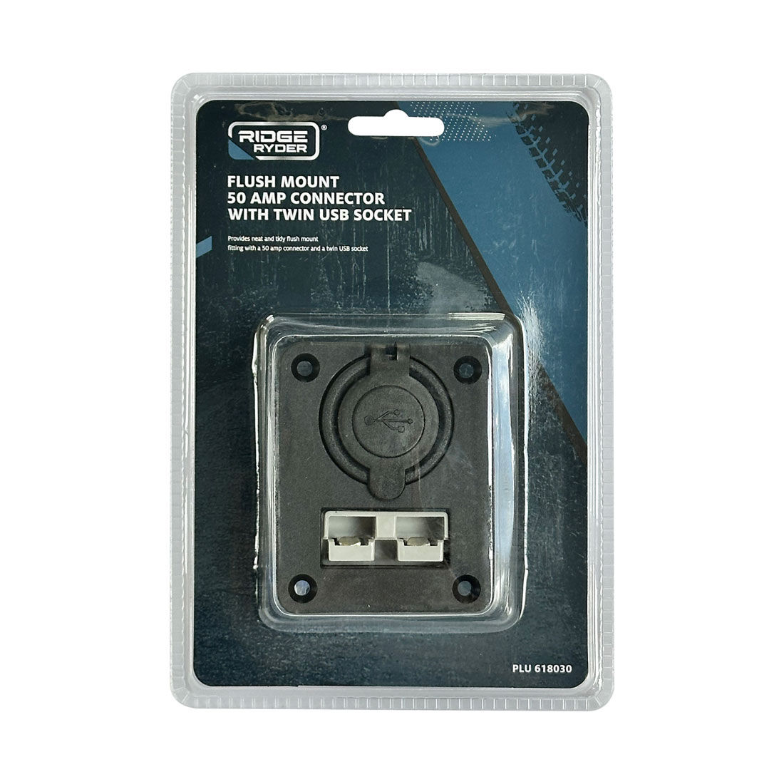 Ridge Ryder 50 Amp Connector Flush Mount w/ Dual USB, , scaau_hi-res