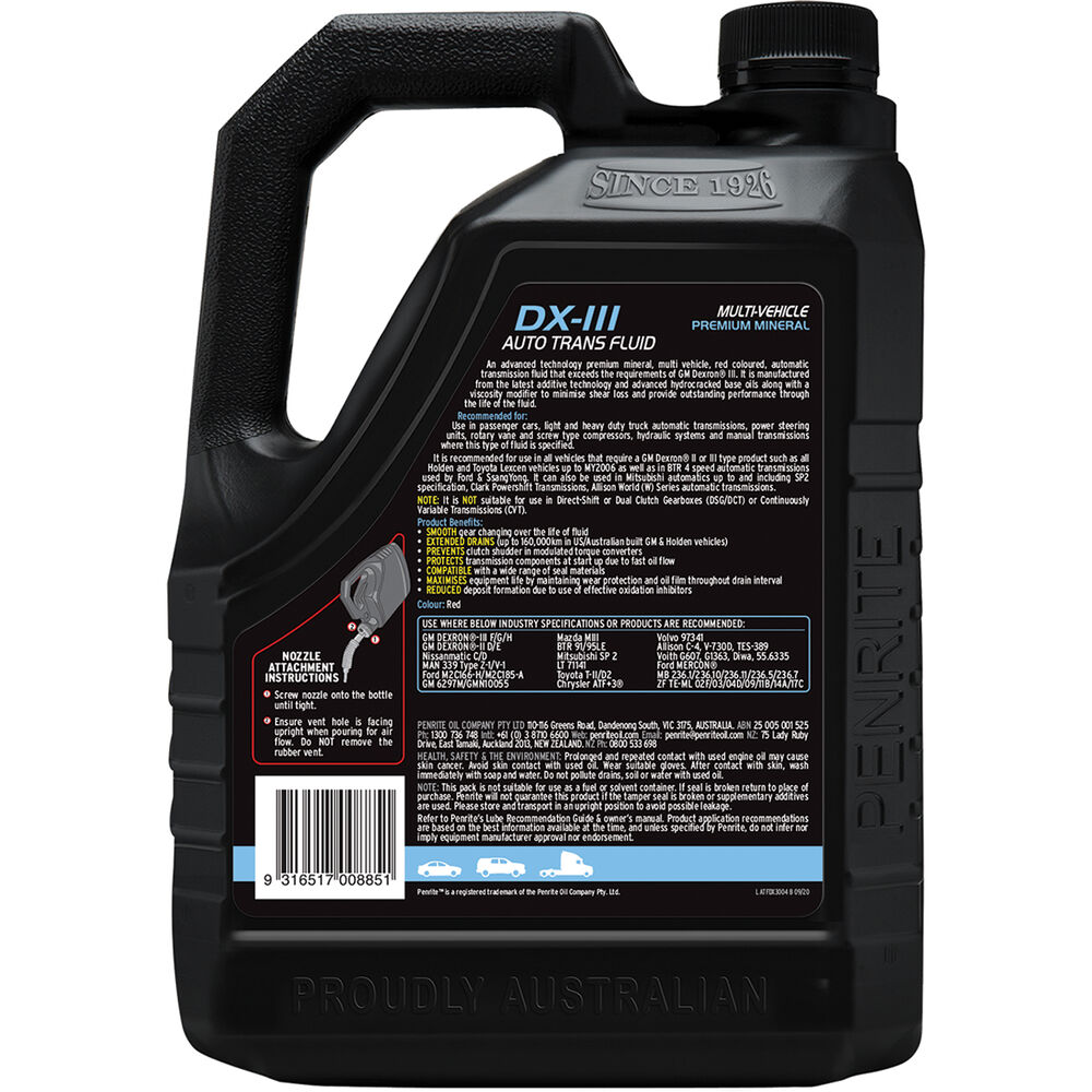 Penrite Automatic Transmission Fluid DXIII, 4 Litre Supercheap Auto