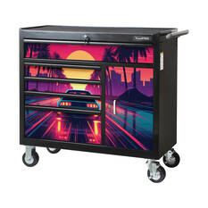 ToolPRO Tool Cabinet Magnet Fascia Set - Retro Synth Sunset, Suits 41" Cabinet, , scaau_hi-res