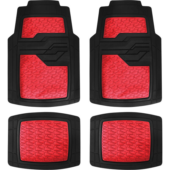 Sca Car Floor Mats Rubber Matt Red Set Of 4 Supercheap Auto