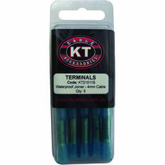 KT Cable Waterproof Butt Splice Joiner - 4mm Blue, 5 Pack, , scaau_hi-res