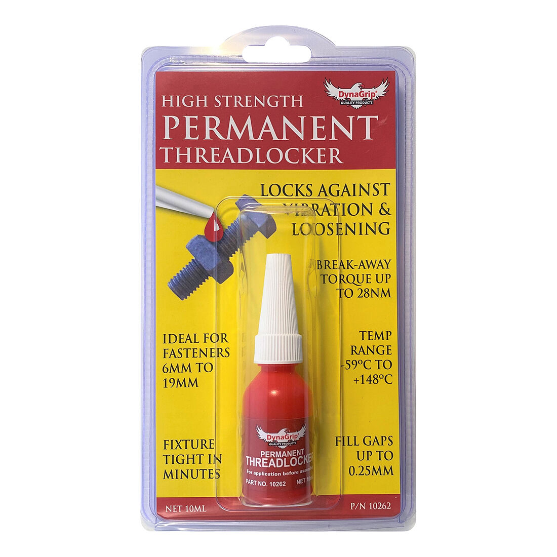 DynaGrip Threadlocker - High Strength, Red, 10mL, , scaau_hi-res