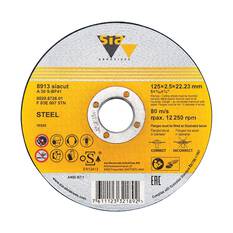 SIA Abrasives Metal Cutting Disc, 8913 Series, 125X25X22.2mm, Steel Bonded, , scaau_hi-res