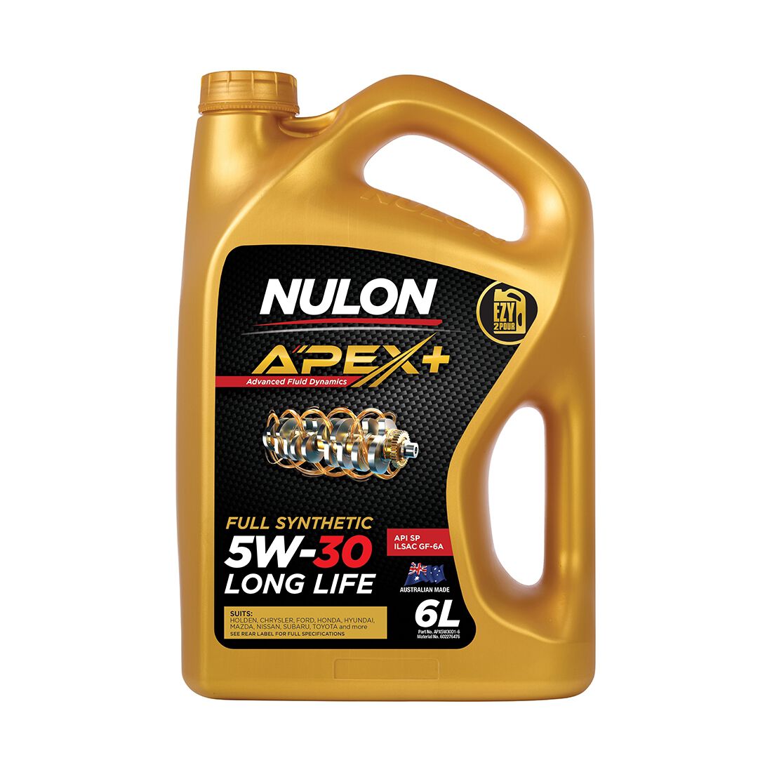 Nulon APEX+ 5W-30 Long Life Engine Oil 6 Litre, , scaau_hi-res
