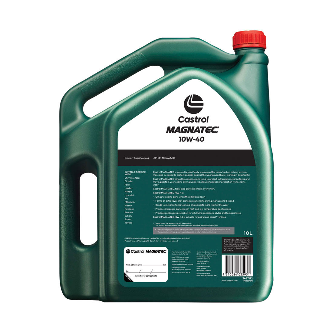 Castrol MAGNATEC Engine Oil, 10W-40, 10 Litres, , scaau_hi-res