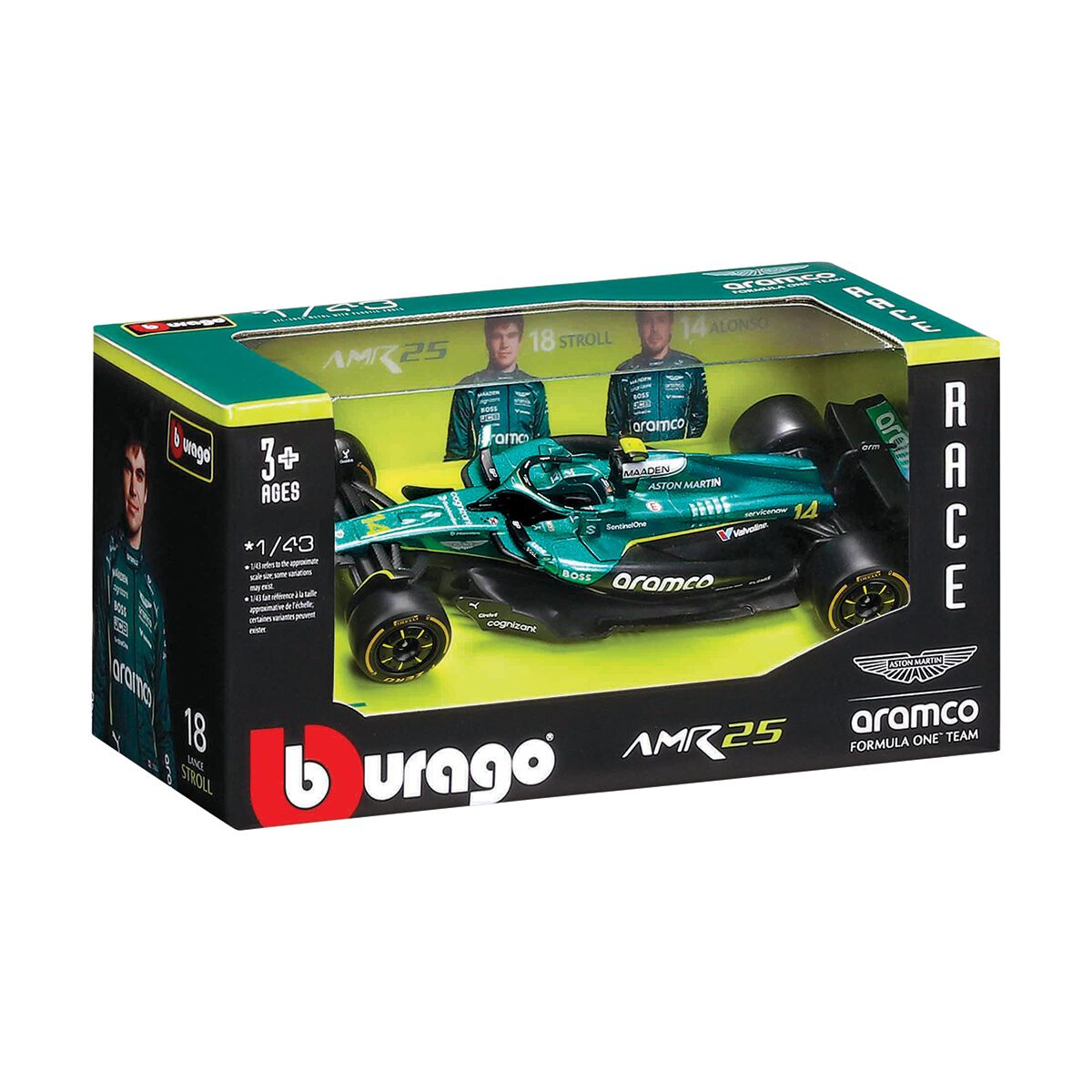 1:43 Die Cast 2025 Aston Martin #14 Alonso, , scaau_hi-res