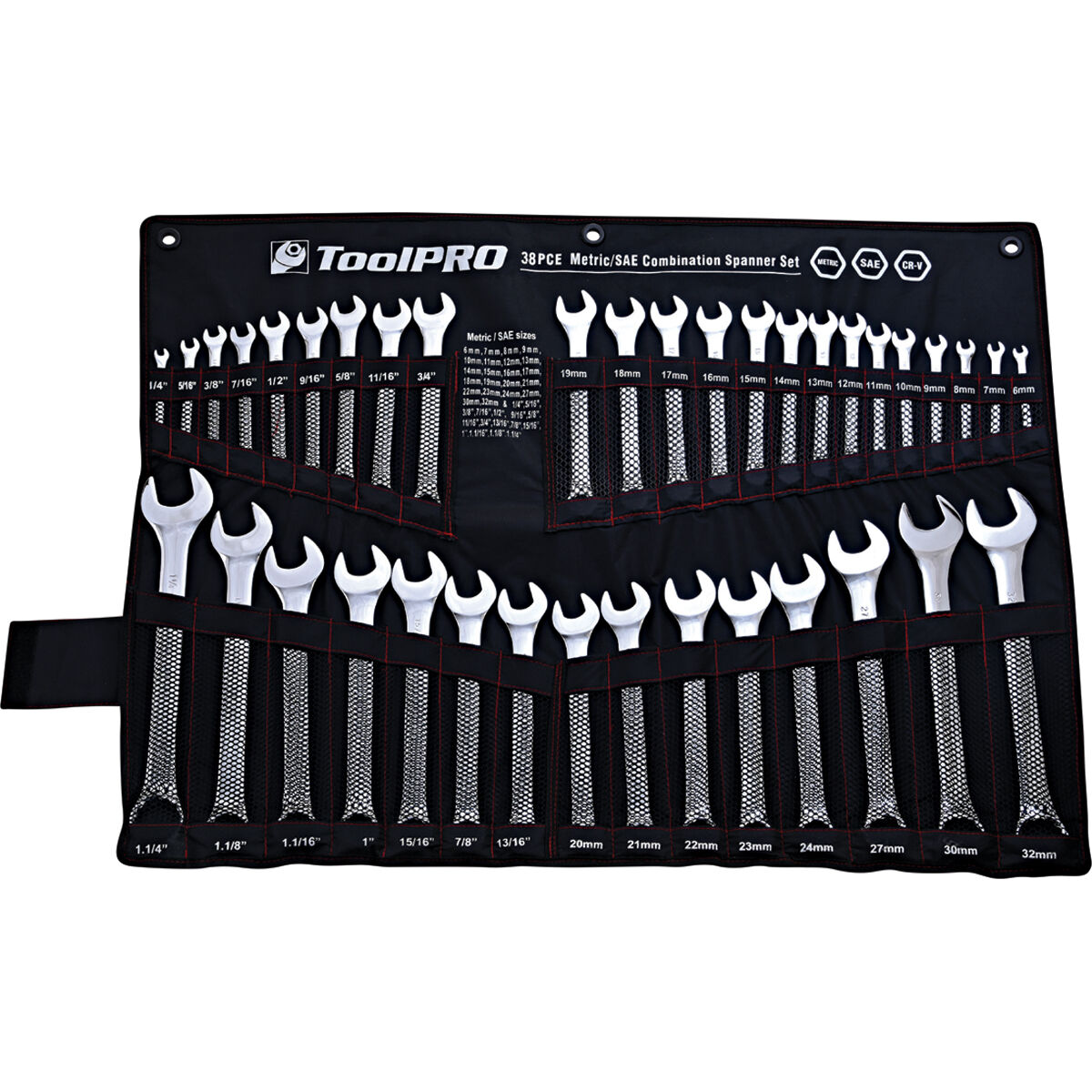 ToolPRO Spanner Set Jumbo Metric SAE 38 Piece Supercheap Auto