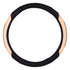 SCA Steering Wheel Cover Leather Look Peach/Black 380mm Diameter, , scaau_hi-res