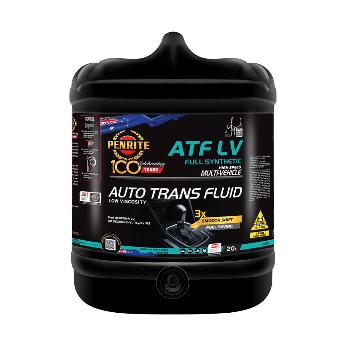 Penrite ATF LV Automatic Transmission Fluid 20 Litre, , scaau_hi-res