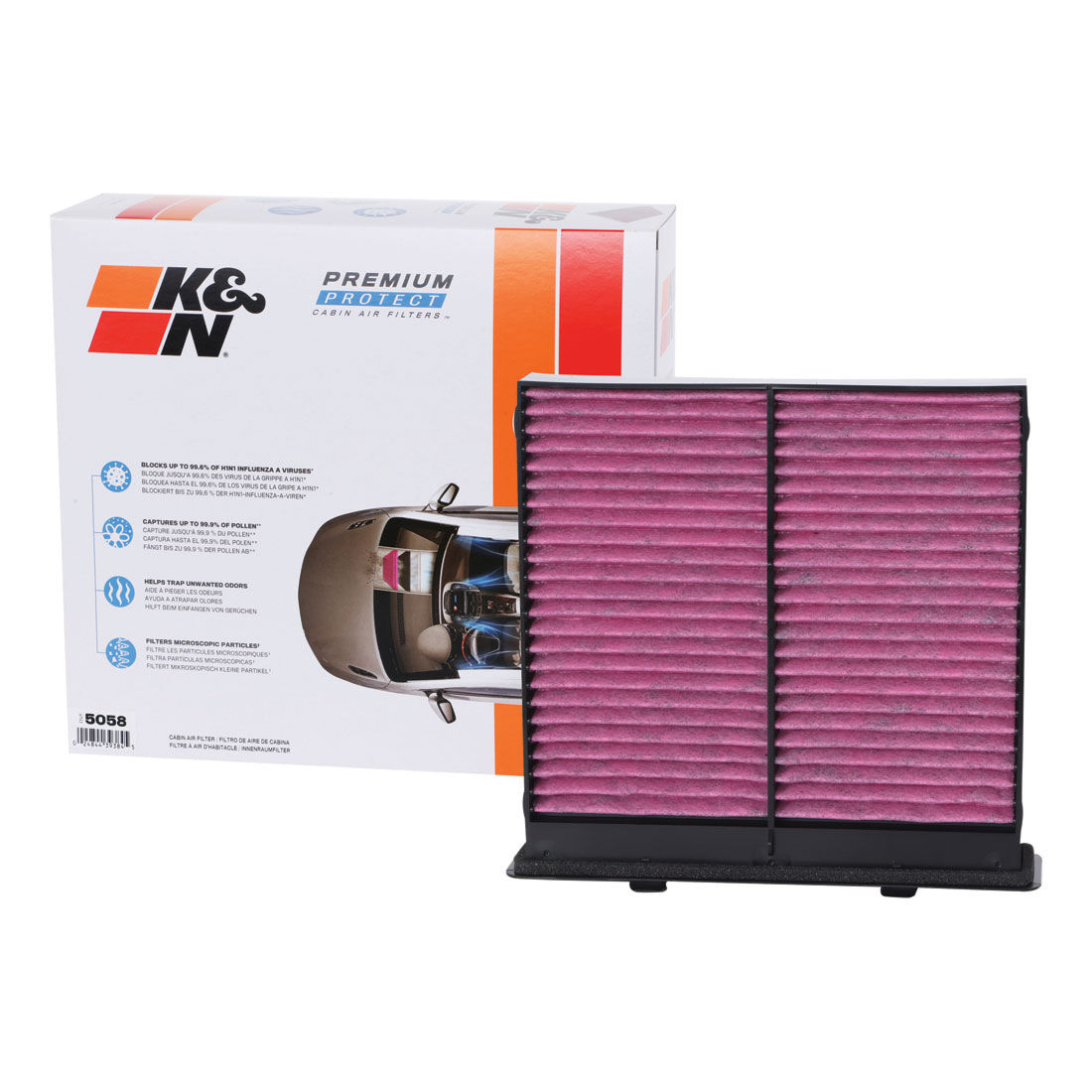 K&N Premium Disposable Cabin Air Filter - DVF5058, , scaau_hi-res