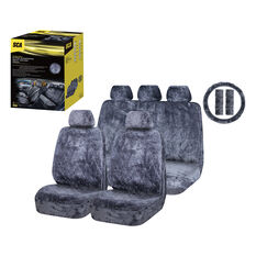SCA Sheepskin 6 Piece Pack Charcoal Front and Rear Airbag Compatible, , scaau_hi-res