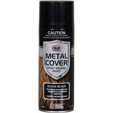 SCA Metal Cover Enamel Rust Paint Gloss Black 300g, , scaau_hi-res