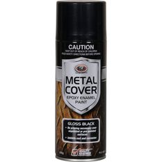 SCA Metal Cover Enamel Rust Paint, Gloss Black - 300g, , scaau_hi-res