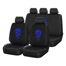 SCA Dragon Seat Cover Pack Blue Adjustable Headrests Airbag Compatible 30&06H SAB, , scaau_hi-res
