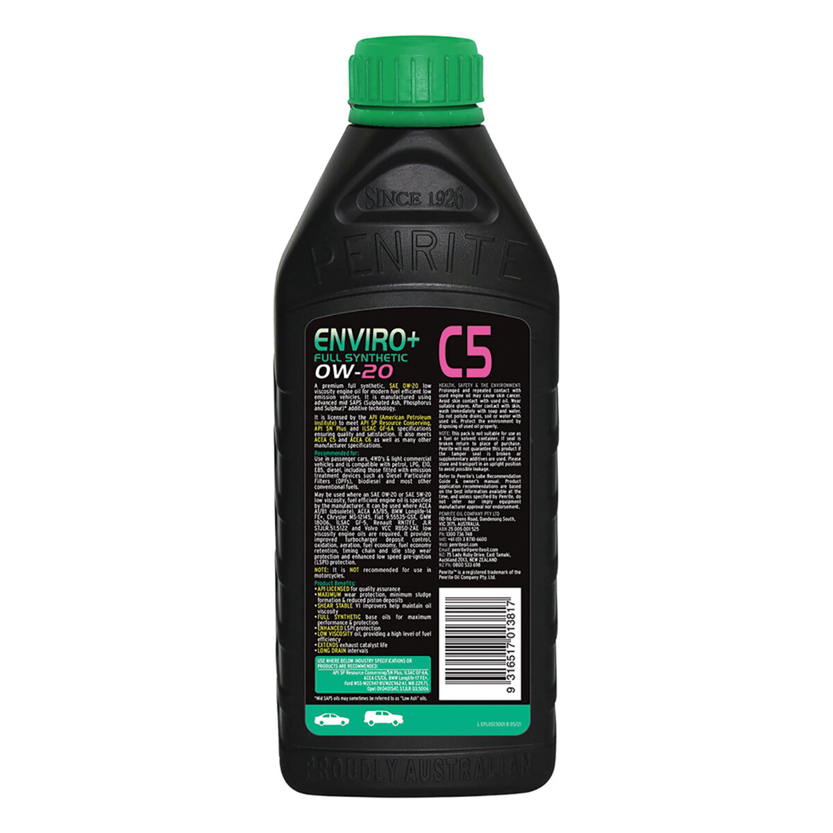 Penrite Enviro+ C5 0W-20 1 Litre, , scaau_hi-res