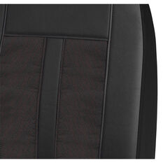 SCA Premium Jacquard & Leather Look Seat Covers Black/Red Adjustable Headrests Airbag Compatible 30SAB, , scaau_hi-res