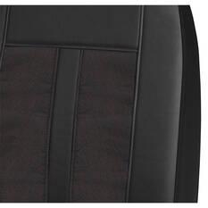 SCA Premium Jacquard & Leather Look Seat Covers Black/Red Adjustable Headrests Airbag Compatible 30SAB, , scaau_hi-res