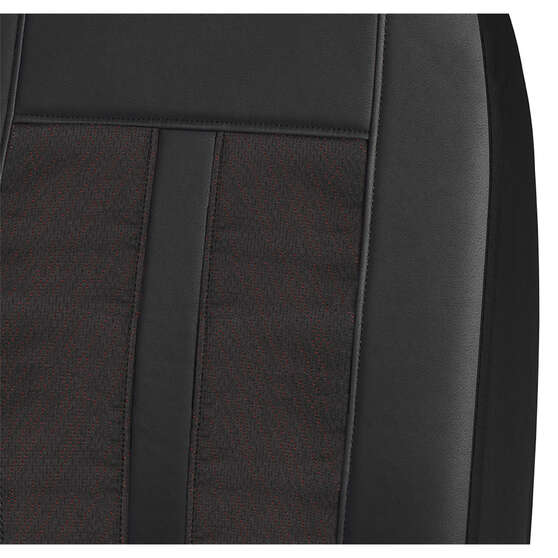 SCA Premium Jacquard & Leather Look Seat Covers Black/Red Adjustable Headrests Airbag Compatible 30SAB, , scaau_hi-res
