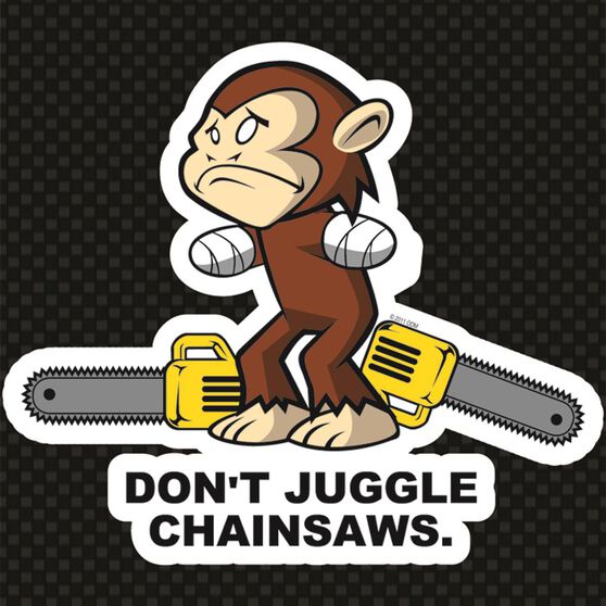 Sticker Monkey Chainsaw, Vinyl, , scaau_hi-res