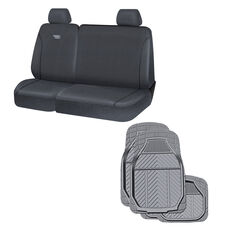 Ridge Ryder Canvas Seat Cover and Rubber Floor Mat Ute Set, , scaau_hi-res