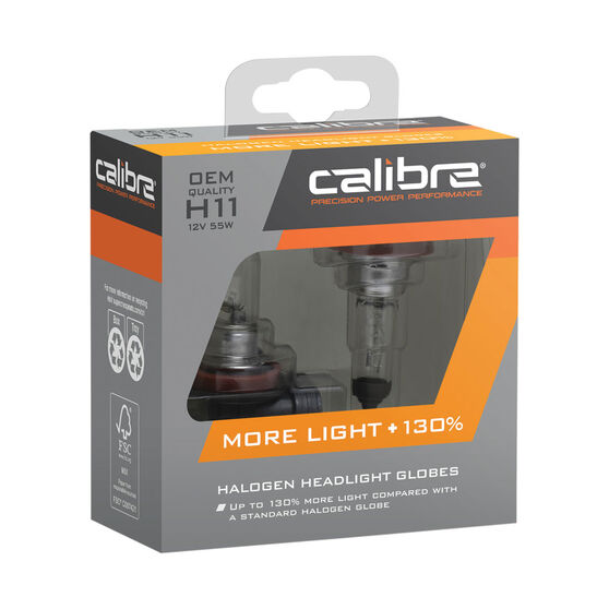 Calibre Headlight Bulb 12V H11 55W Plus 130 Supercheap Auto