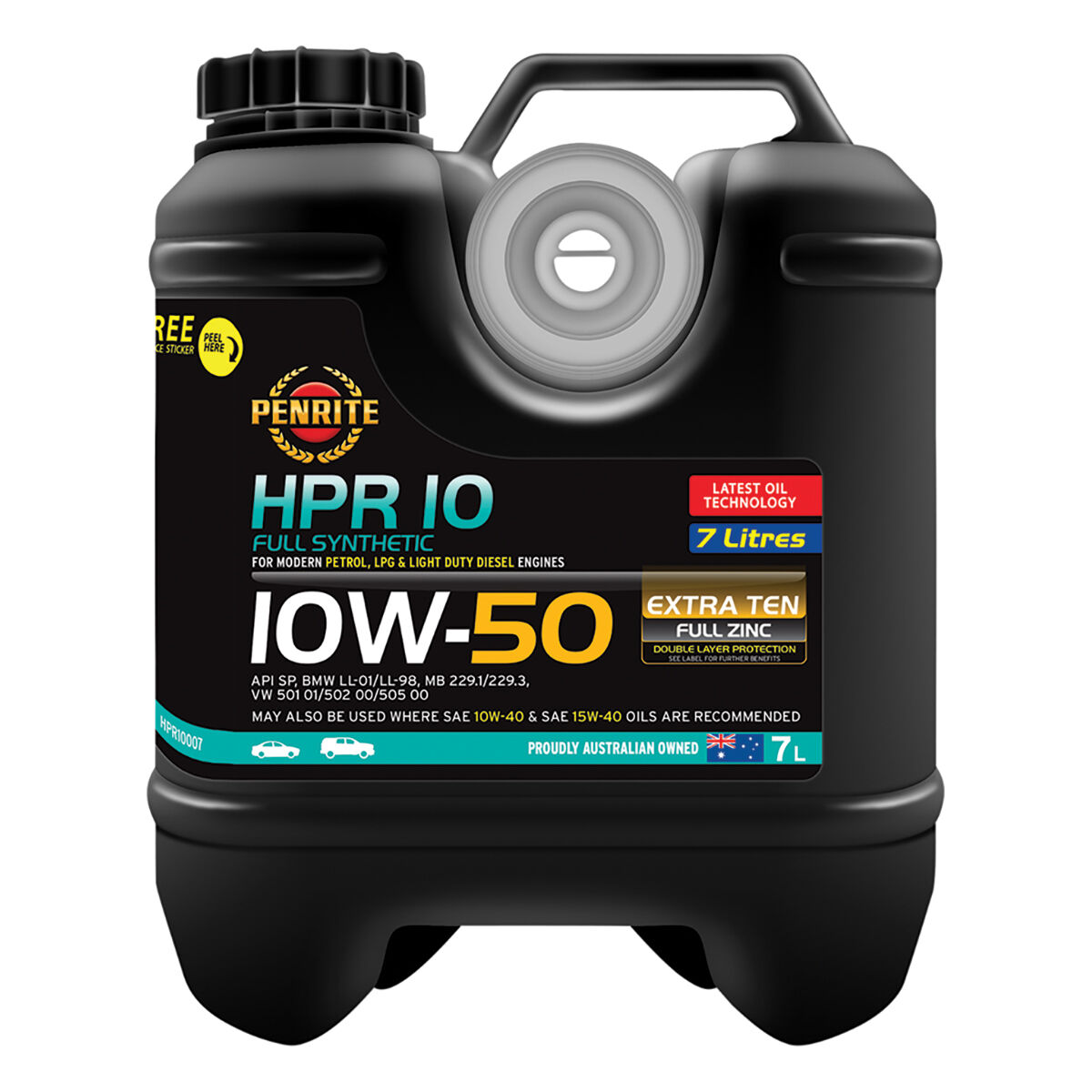 Penrite HPR 10 Engine Oil - 10W-50, 7 Litre, , scaau_hi-res
