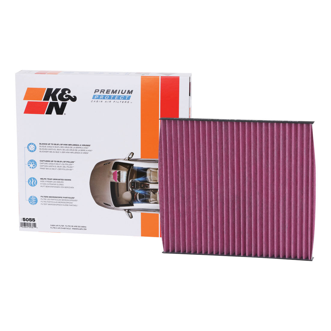 K&N Premium Disposable Cabin Air Filter DVF5055, , scaau_hi-res