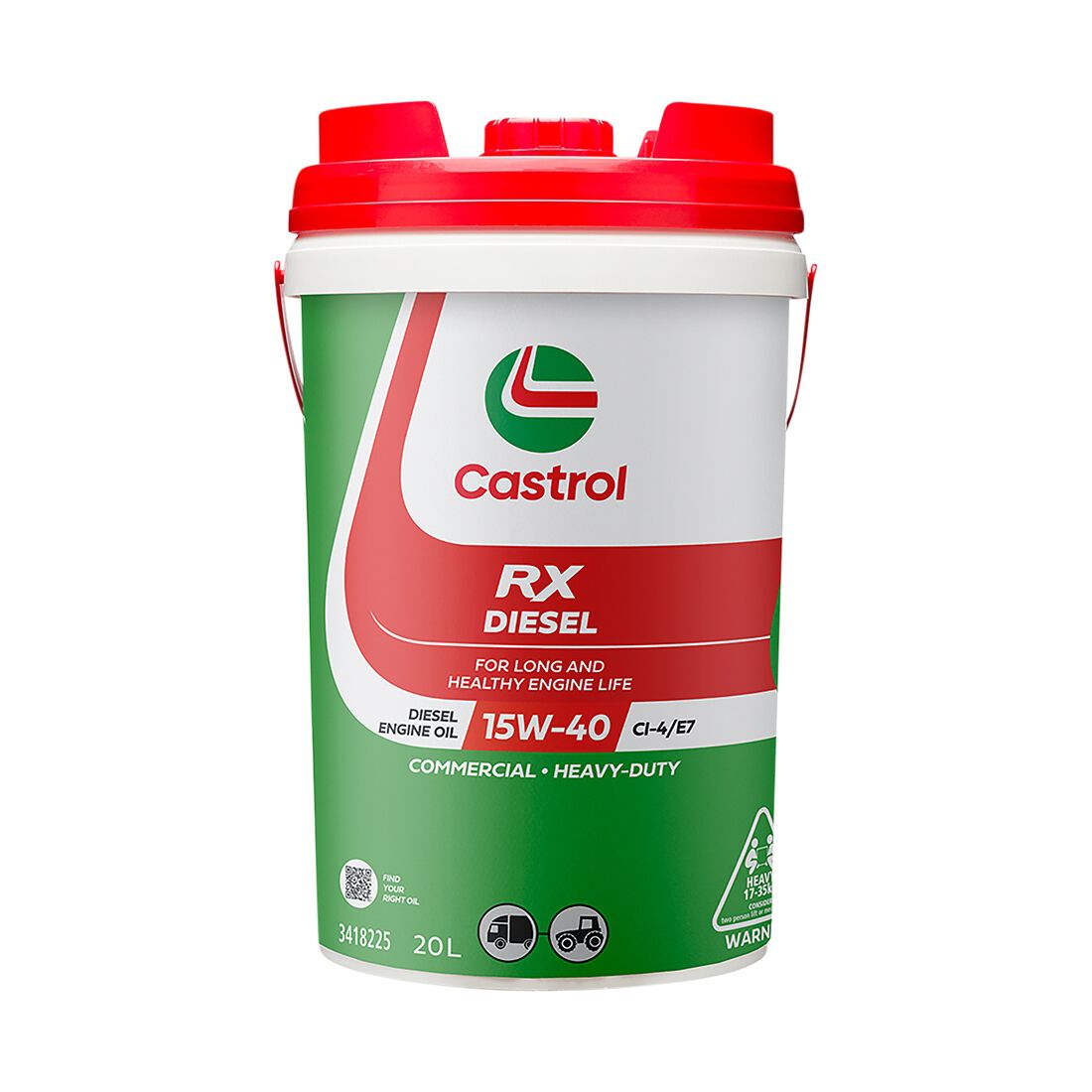 Castrol RX Diesel 15W-40 CI-4/E7 Engine Oil, 20 Litre, , scaau_hi-res
