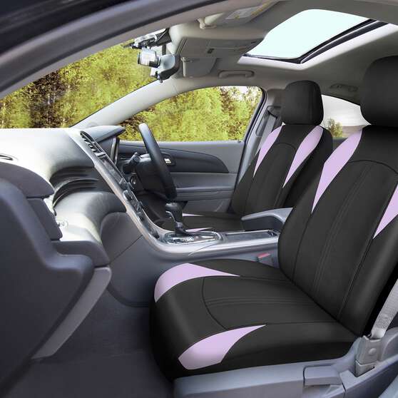 SCA Seat Cover Leather Look Black/Lilac, , scaau_hi-res