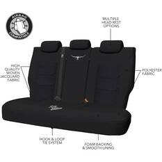 R.M.Williams Woven Seat Covers Black Adjustable Headrests Size 06H Rear Seat, , scaau_hi-res