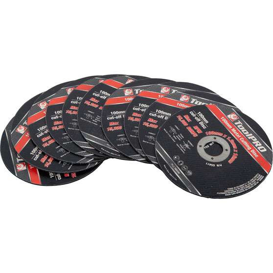 ToolPRO Metal Cut Off Disc 100mm x 1.2mm x 16mm 10 Pack, , scaau_hi-res