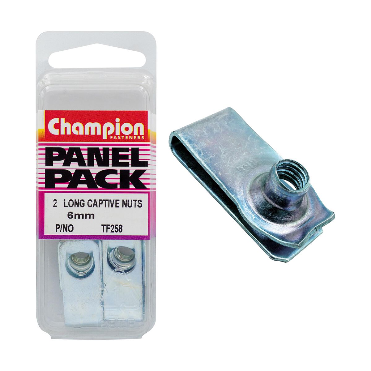 Champion Panel Pack Long Captive Nuts TF258, M6x1.0mm, , scaau_hi-res