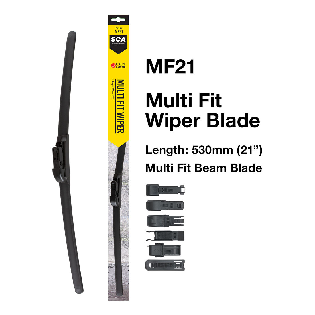SCA Multi-Fit Wiper Blade 530mm (21") Single - MF21, , scaau_hi-res