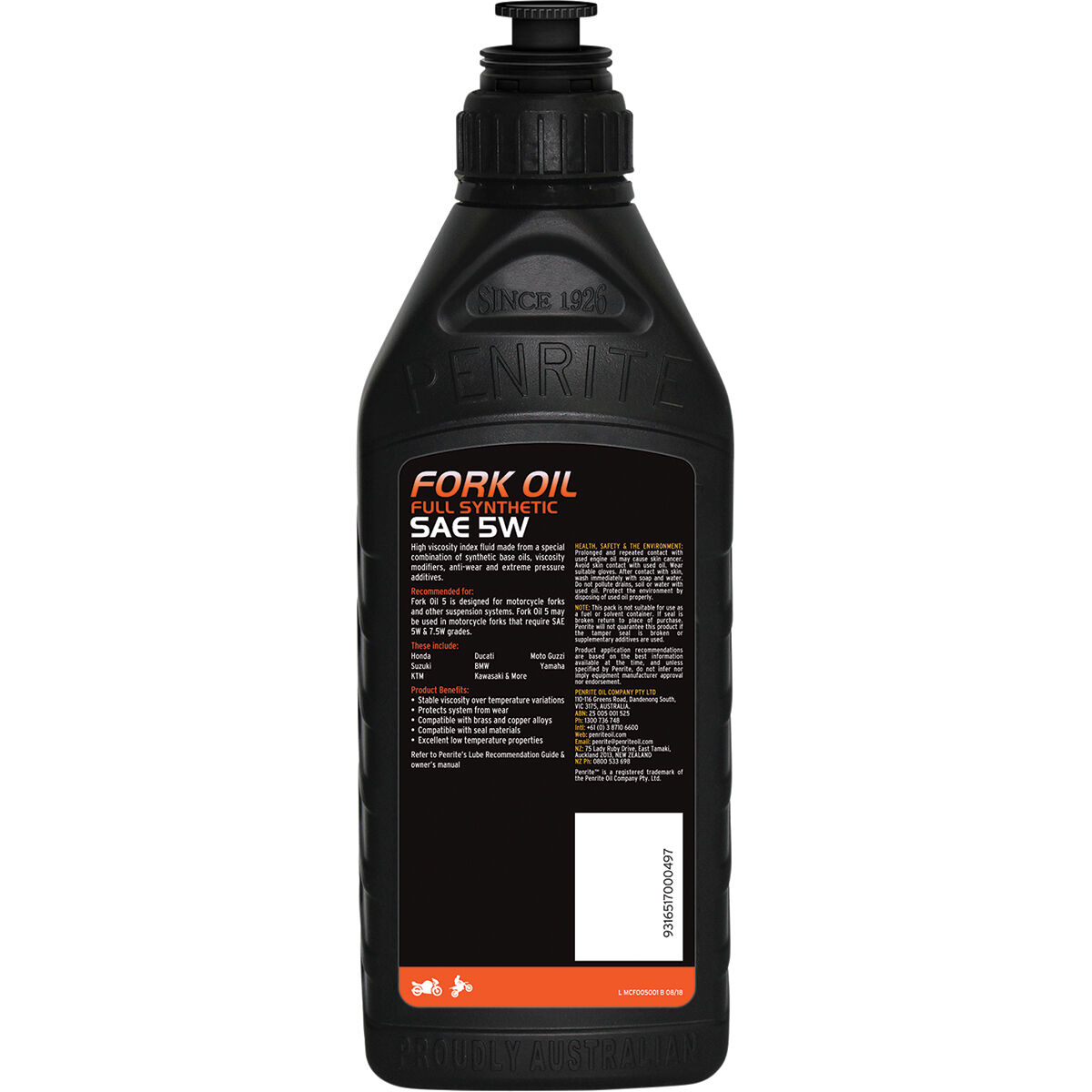 Penrite Fork Oil 5 - 1 Litre, , scaau_hi-res