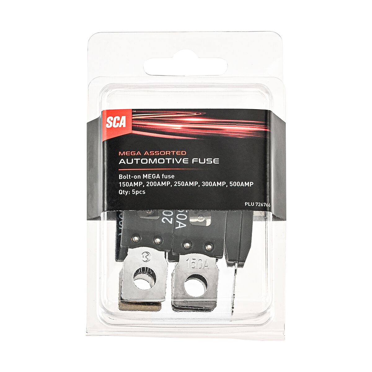 SCA Automotive Mega Fuses - Assorted - 5 Pack, , scaau_hi-res