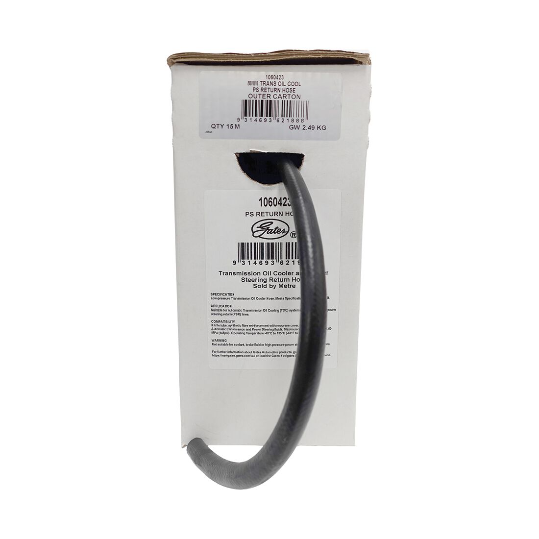 Gates Transmission Oil Cooler & Power Steering Return Hose 8mm Per Metre, , scaau_hi-res