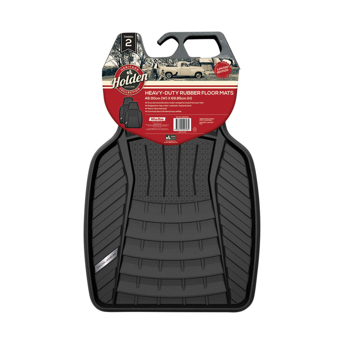 Holden Rubber Floor Mats 2 Piece Set Black Supercheap Auto