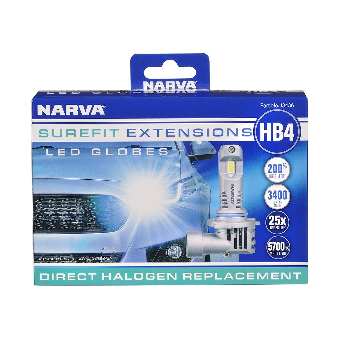 Narva Surefit LED Headlight Globes HB4, , scaau_hi-res
