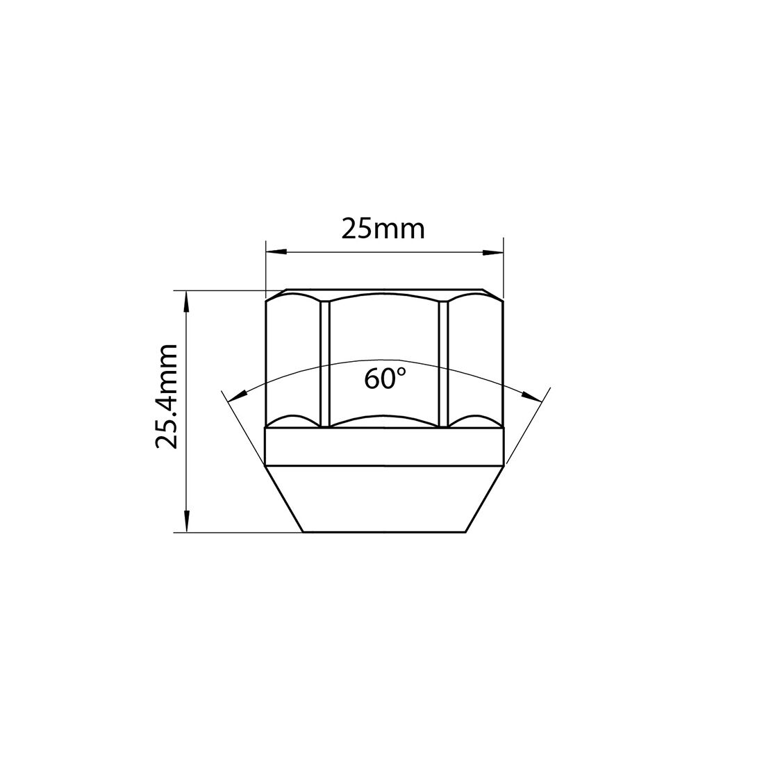 Tridon Wheel Nuts M14x1.5. Tapered Seat. Open Ended Nut. 22mm Hex, , scaau_hi-res