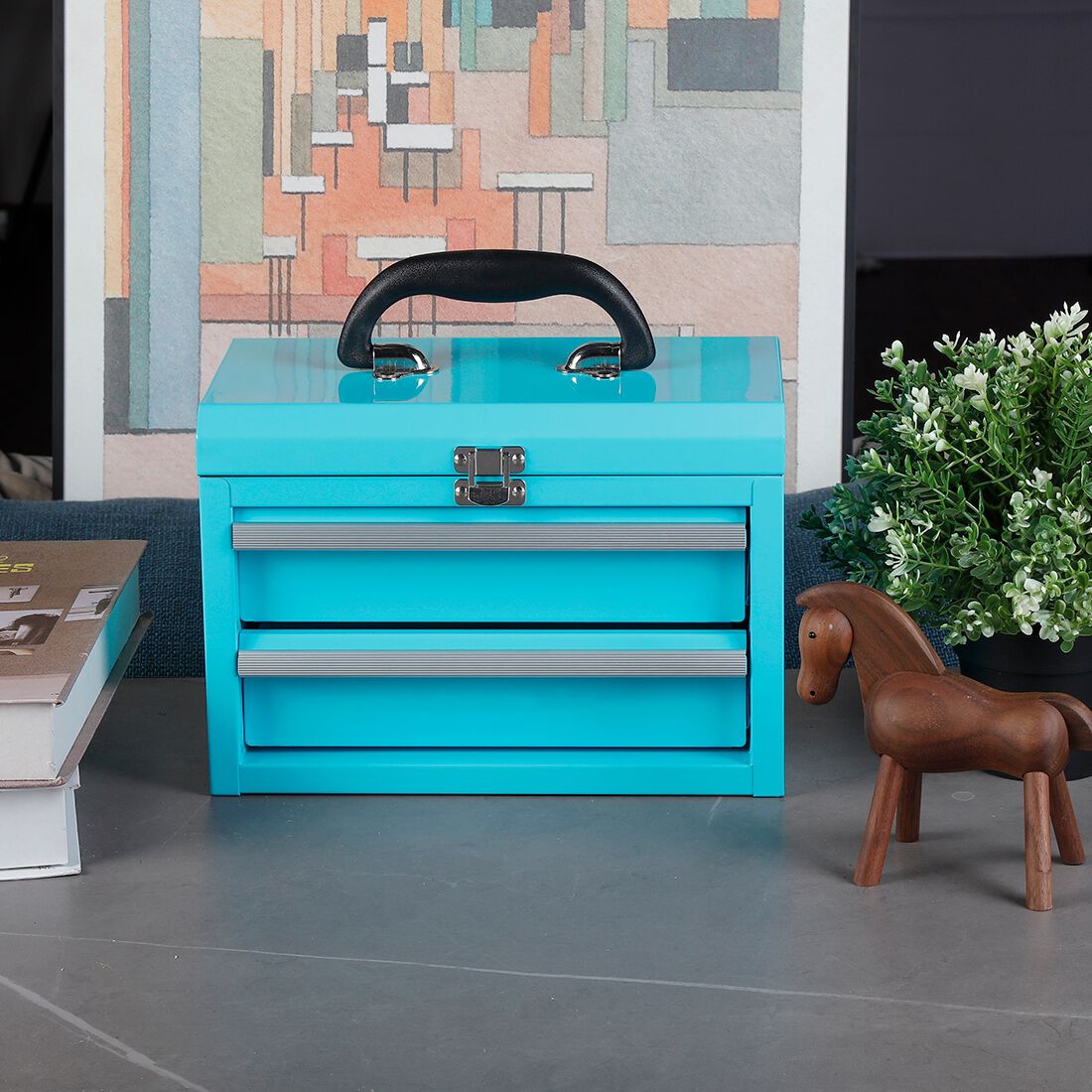 ToolPRO Sky Blue Mini Tool Chest With Handle, , scaau_hi-res