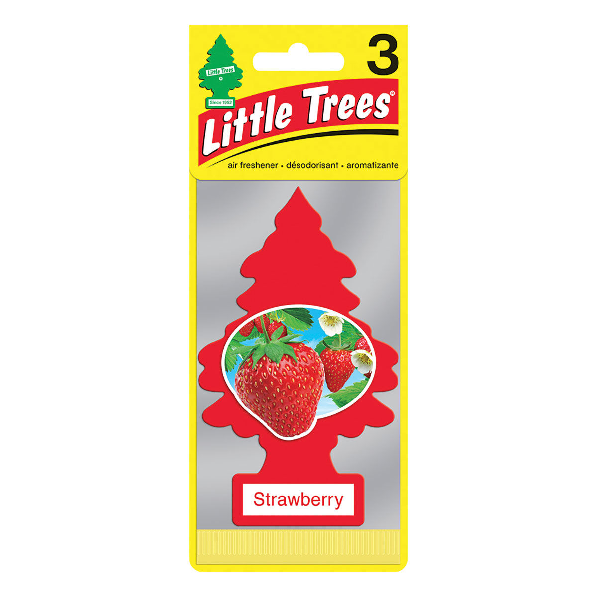 Little Trees Air Freshener - Strawberry 3 Pack, , scaau_hi-res