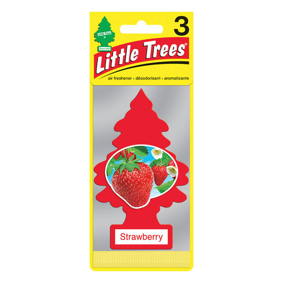 Little Trees Air Freshener - Strawberry 3 Pack, , scaau_hi-res