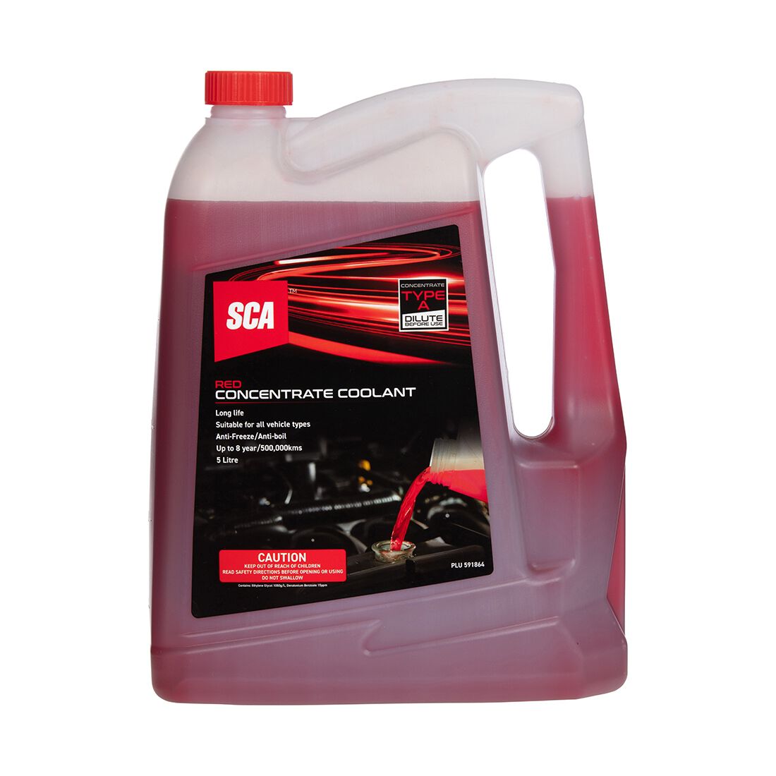 SCA Red Long Life Coolant Concentrate - 5 Litres, , scaau_hi-res