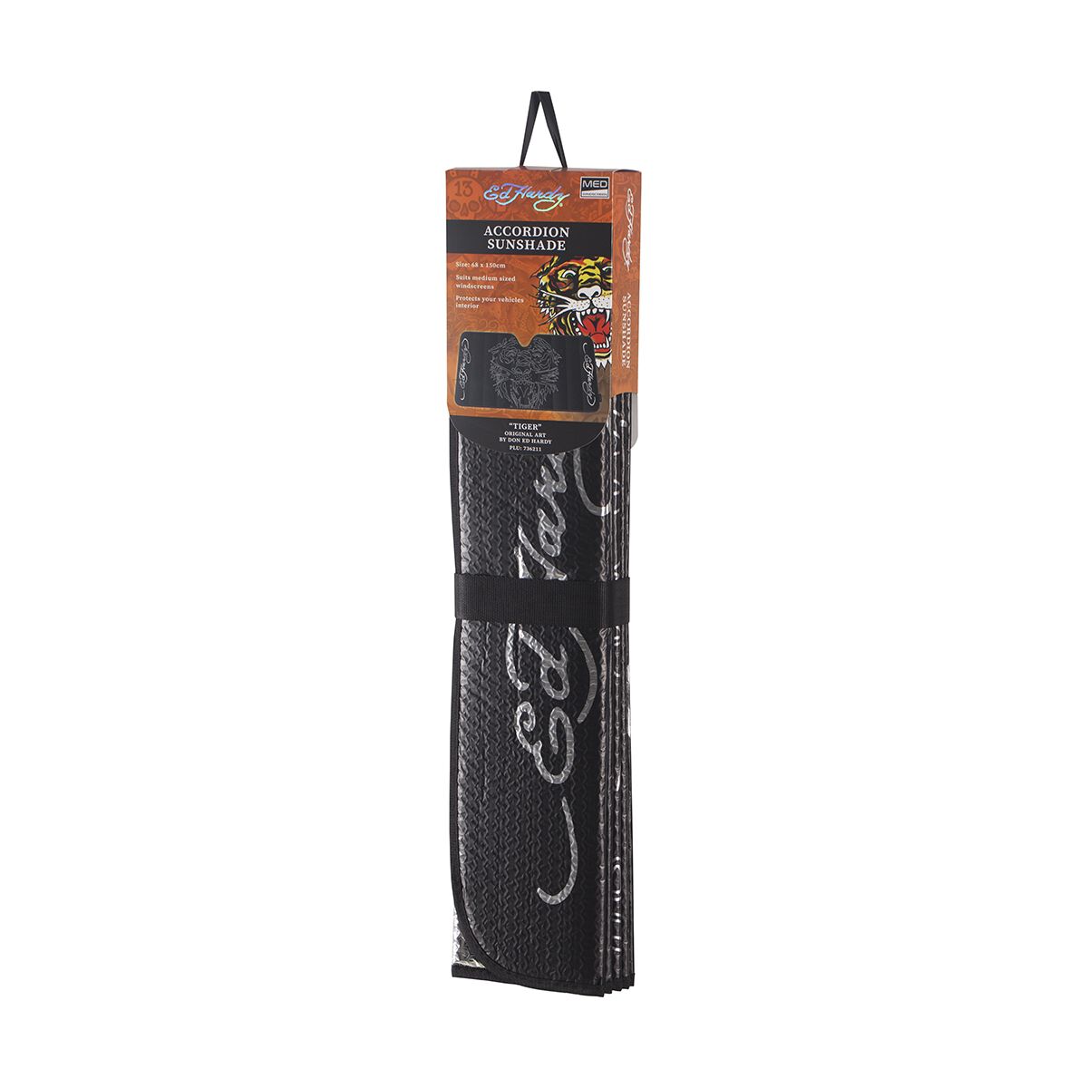 Ed Hardy Logo Sunshade - Black 68 x 150cm, , scaau_hi-res