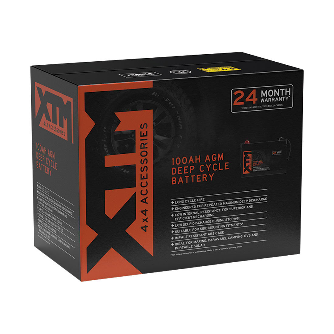 XTM Deep Cycle Battery DC12-100 AGM, , scaau_hi-res