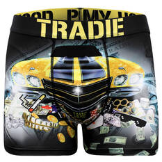 Tradie Mens Gangsta Boss Trunks Yellow S, Yellow, scaau_hi-res