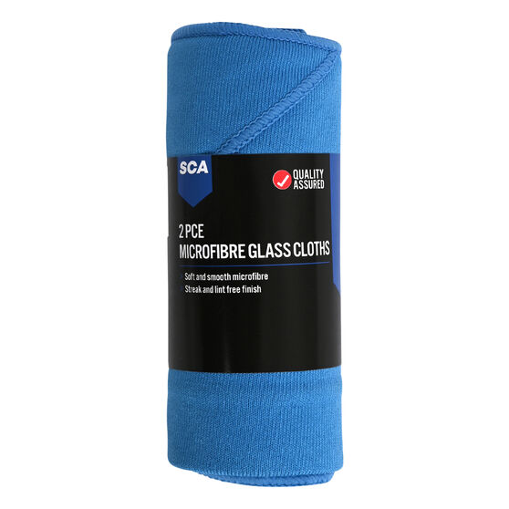 SCA Microfibre Glass Cloths 2 Pack Supercheap Auto